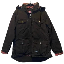 Berne CONCEAL CARRY Workwear Lima One Three Jacket Hooded L Brown Duck Canvas