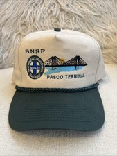 Vintage BNSF Burlington Northern Santa Fe Railway Train Hat Cap Snapback Rope