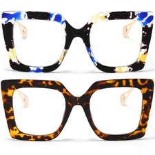 AIEYEZO Oversized Blue Light Glasses Women Anti Fatigue Headache Computer Eyewea