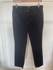 Talbots Navy Blue Corduroy High Rise Straight Leg Pants Women  s 8P Academia