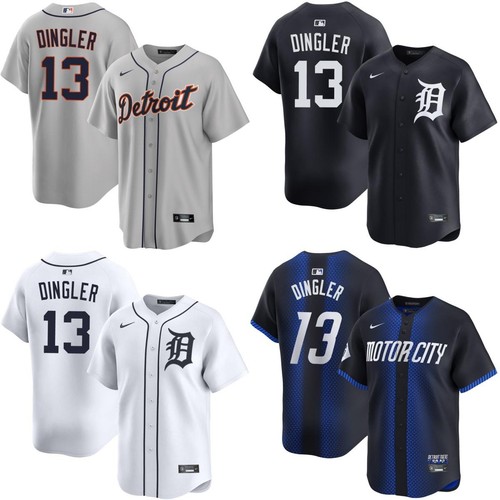 Dillon Dingler Tigers All Stitched Jersey