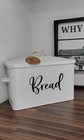 Large White Metal Bread box Bread Storage Farmhouse Kitchen Decor Vintage Style — photo 3