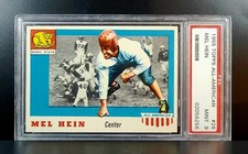 1955 Topps All-American 28 Mel Hein POP 11,  PSA 9 MINT & Only One Higher