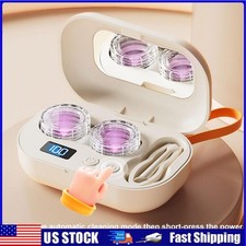 Portable Ultrasonic Contact Lens Cleaner Rechargeable Lens Cleaning Case Travel