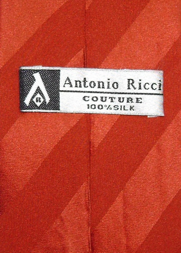 Corbata Antonio Ricci 100 % SEDA ROJO OSCURO Jacquard tono sobre tono para hombre Foto 2 de 2