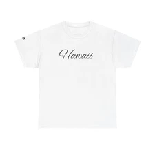Hawaii Script Tee, Vacation Shirt, Summer Apparel, Beachwear Gift, Unisex 