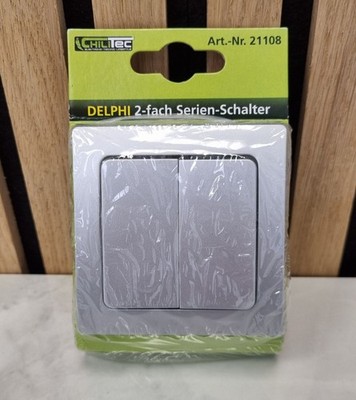 ChiliTec Delphi 2-fach Serien-Schalter Silber Unterputz Wandschalter Art 21108
