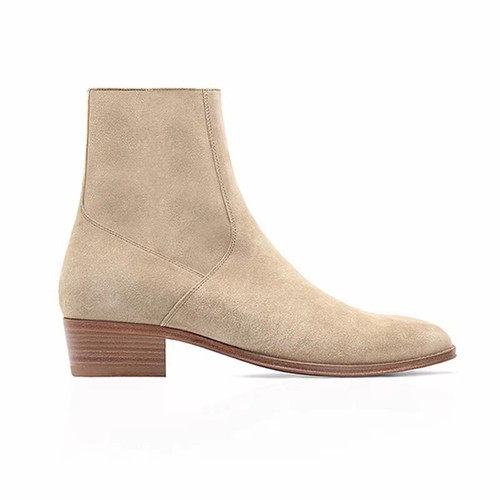 Stivaletti uomo chelsea stivaletti vera pelle scamosciata scarpe British western tacco zip - Foto 27 di 31