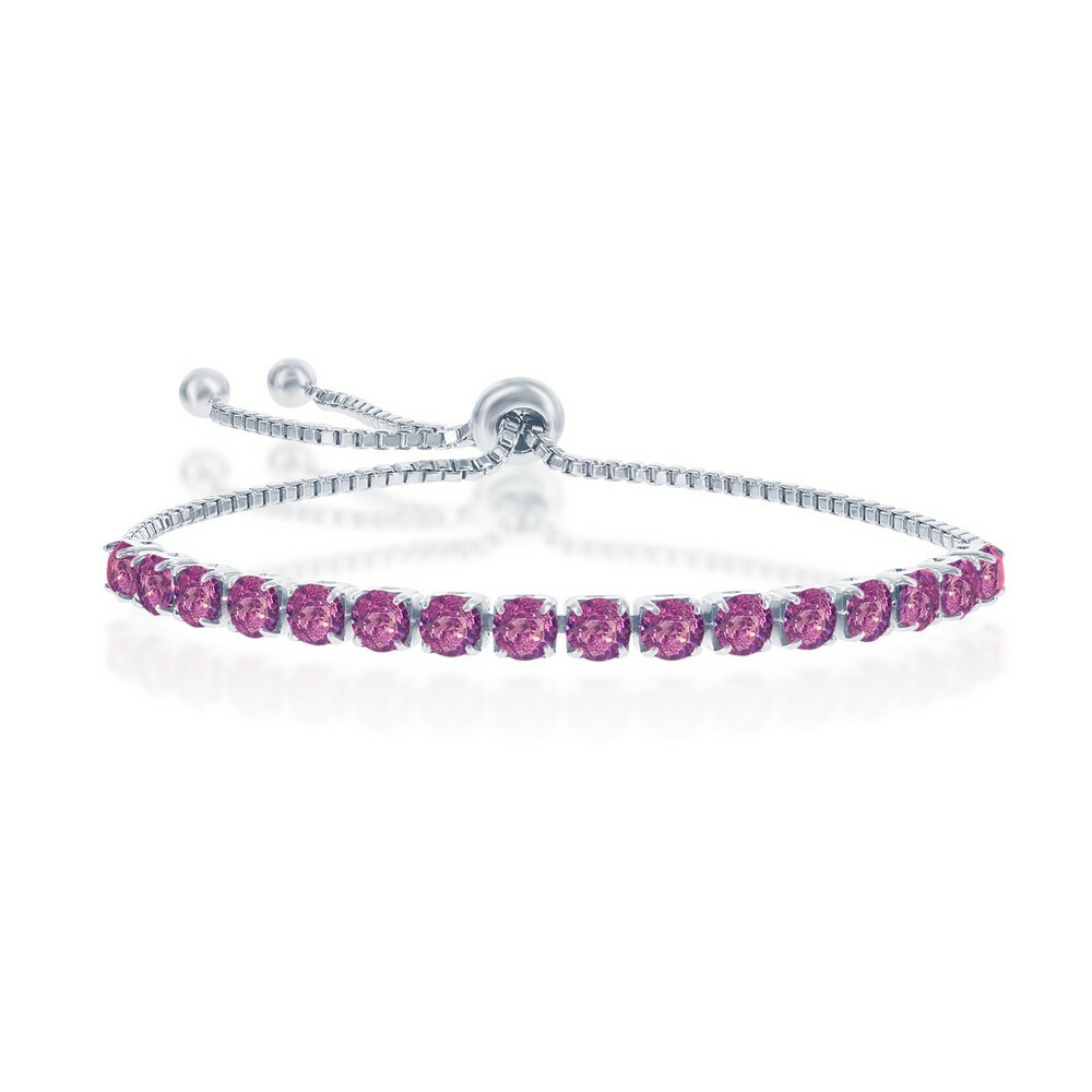 Браслет Swarovski Element из чистого серебра с аметистом в феврале 14890₽