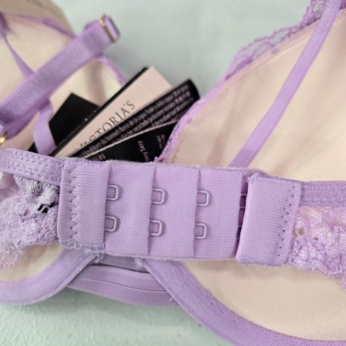 Victoria Secret Women Bra 34A Purple Push Up Lace Underwire Very Sexy NWT - Picture 8 of 9