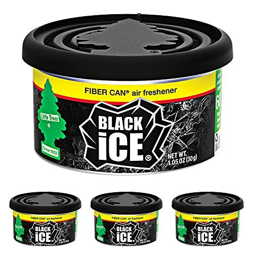 Car Air Freshener Fiber Can Long-Lasting Scent for Auto or Home Black Ice,4-Pack