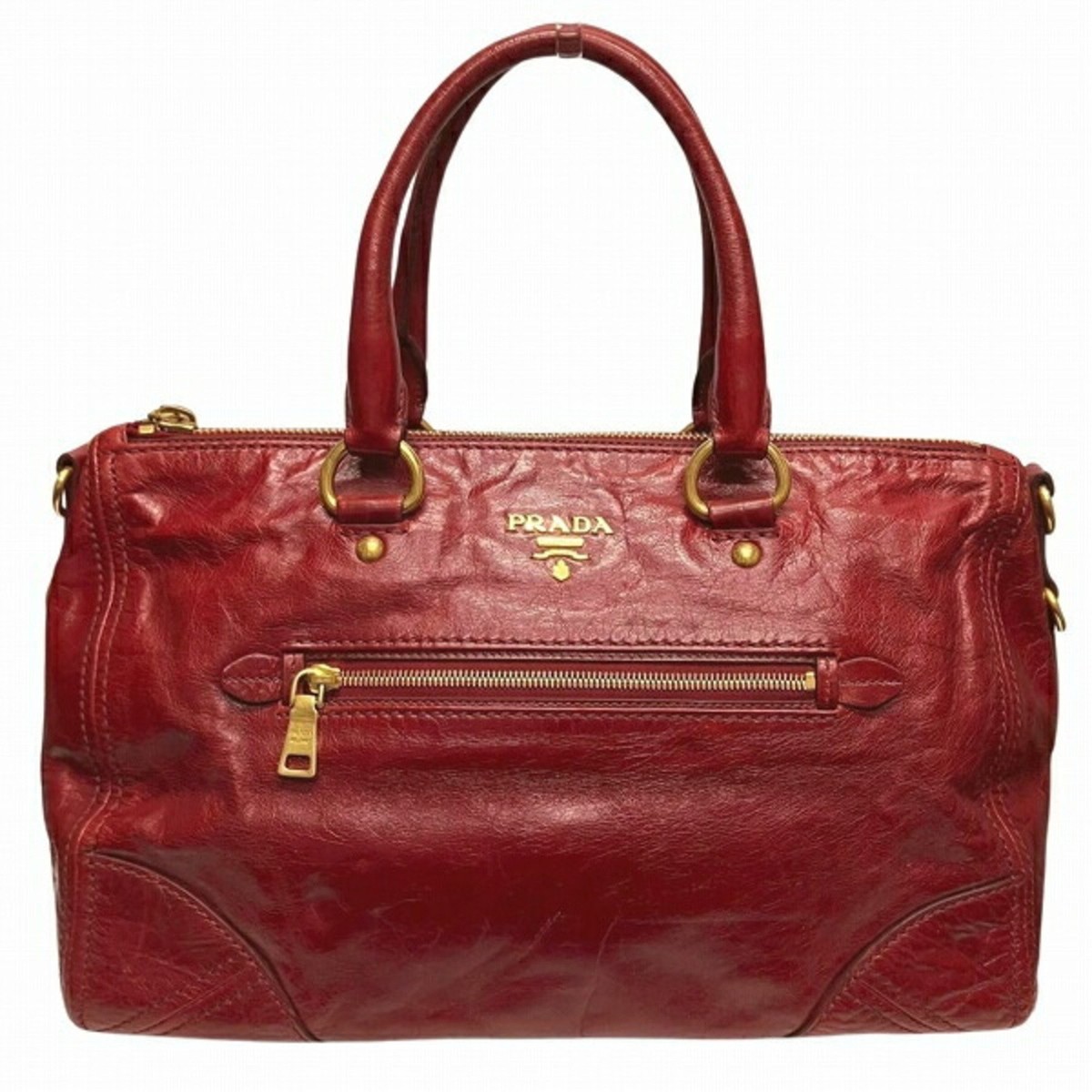 PRADA BL0727 Red Leather Bag Handbag for Women GZl149ge | eBay