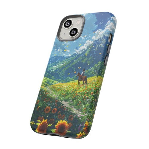 Sunflower Sky Girl Horse Phone Case for iPhone, Samsung Galaxy, Pixel - 第 55/173 張圖片