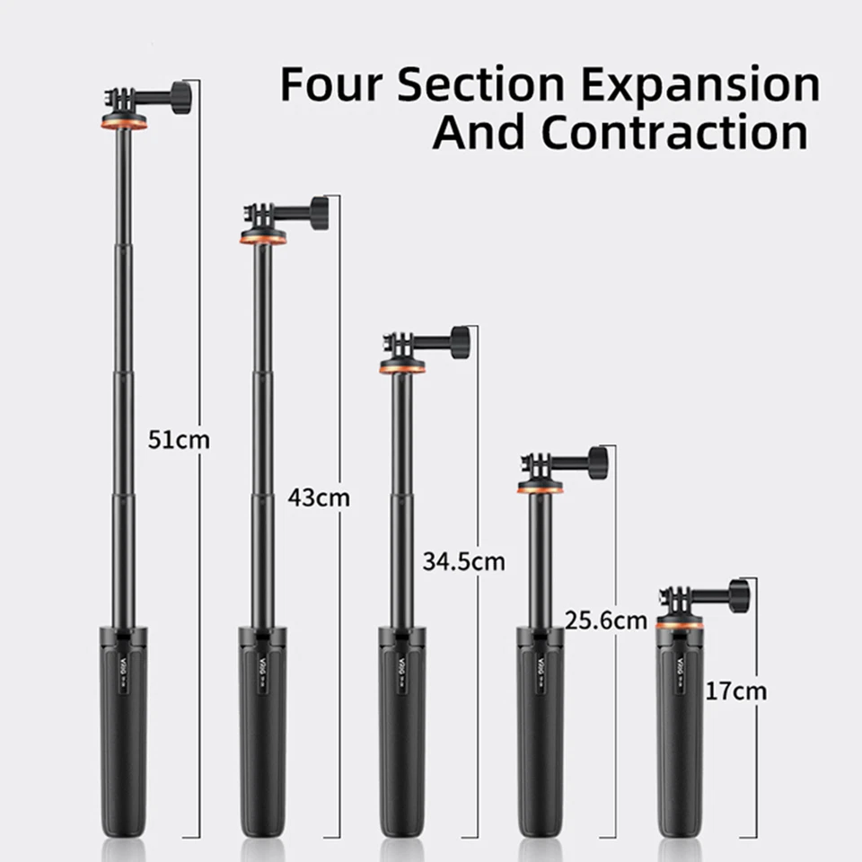 1 Set 51CM Extension Tripod + 1/4 Screw Adapter for POCKET3 / Action4 / ONE X2 - Image 3 of 4