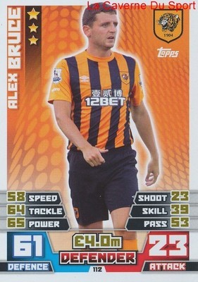 112 ALEX BRUCE # HULL CITY.FC IRLAND KARTE MATCH ATTAX 2015 TOPPS