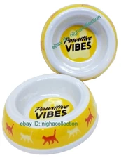 2 Cat Food Water Dish Pet Sturdy Feeding Bowls (3.5-4" Dia) BowlPAWSITIVE VIBES