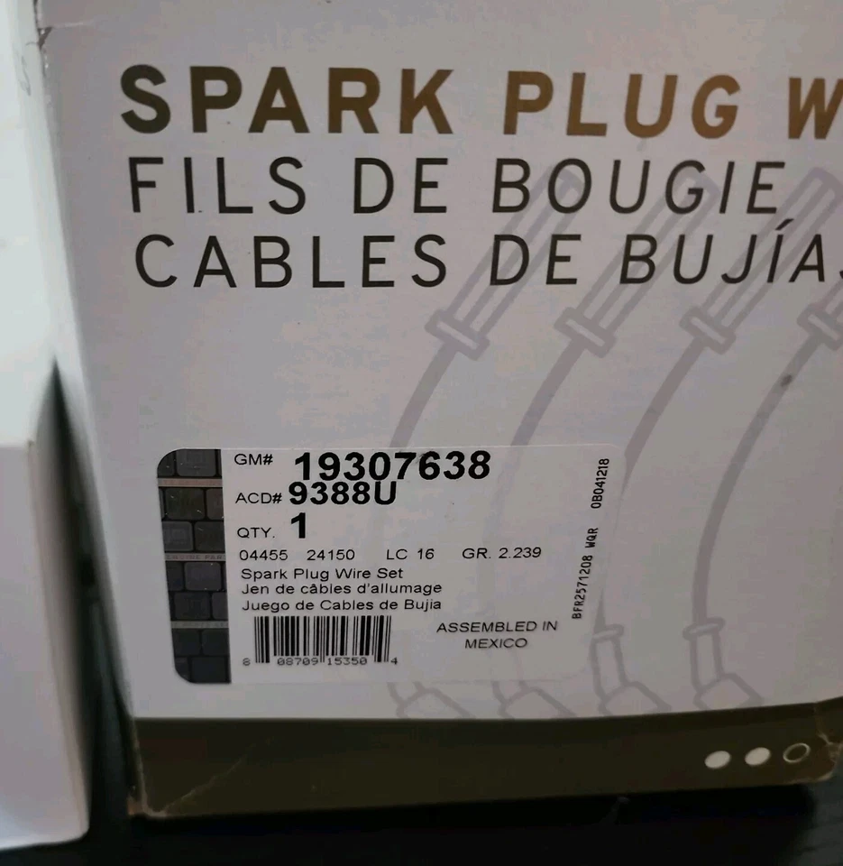 Juego de cables de bujías ACDelco 1994-2002 Dodge Ram 2500 Professional/Dorado 9388U Foto 4 de 4
