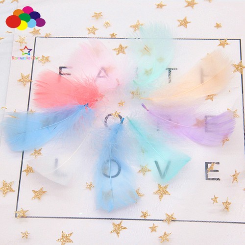 100 Pcs / Lot Natural 4-8 Cm Goose Feather Mix Dyed Diy Carnival Wedding Party - Picture 3 of 28