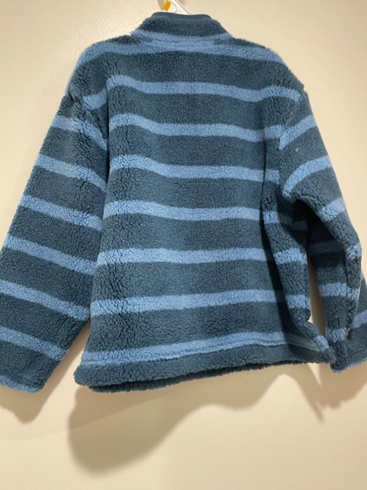 全新 Gymboree 男孩(5 码)蓝色条纹 1/4 拉链衬衫针织衫 - 夜间森林 — 第 3/4 张图片