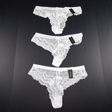 Frederick's Of Hollywood Caroline Lace Tanga Panty Bundle Size 1X White Silver