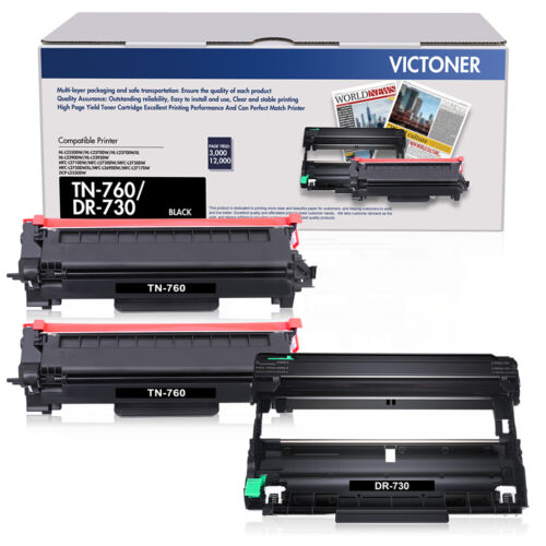 TN760 Toner DR730 Trommelkassette für Brother MFC-L2690DW MFC-L2710DW L2550DW Set - Bild 11 von 12