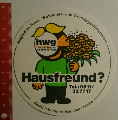 Aufkleber/Sticker: hwg Landesverband Niedersachsen Hausfreund (17081695)