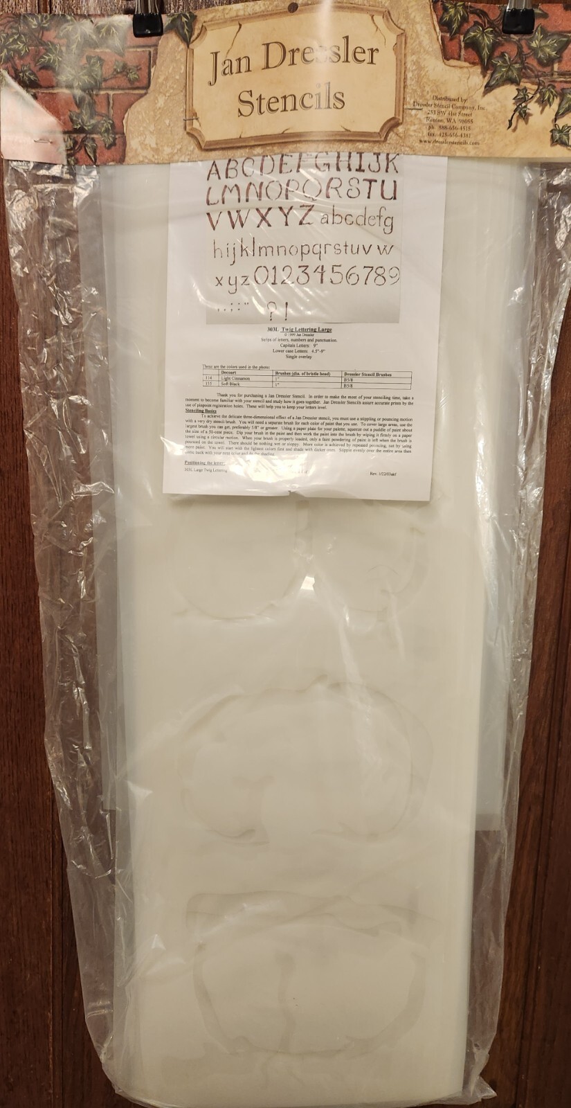 Jan Dressler Stencil 303L Twig Lettering Large Sealed eBay