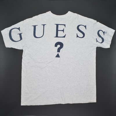 Vintage Guess Jeans T Shirt Mens XL Gray Big Spellout Single - Main Image