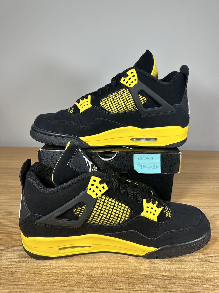 NIKE AIR JORDAN 4 IV RETRO THUNDER DH6927-017 BLACK YELLOW