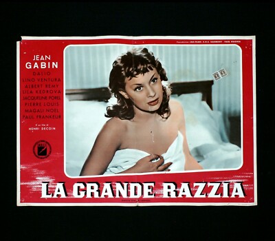 LA GRANDE RAZZIA fotobusta poster Magali Noël Decoin sur la Chnouf Letto DC42