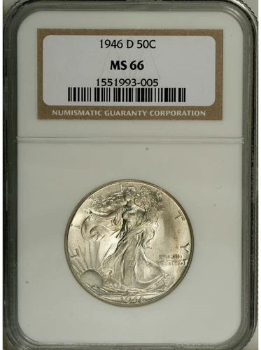 1946-D LIBERTY WALKING HALF DOLLAR NGC MS66