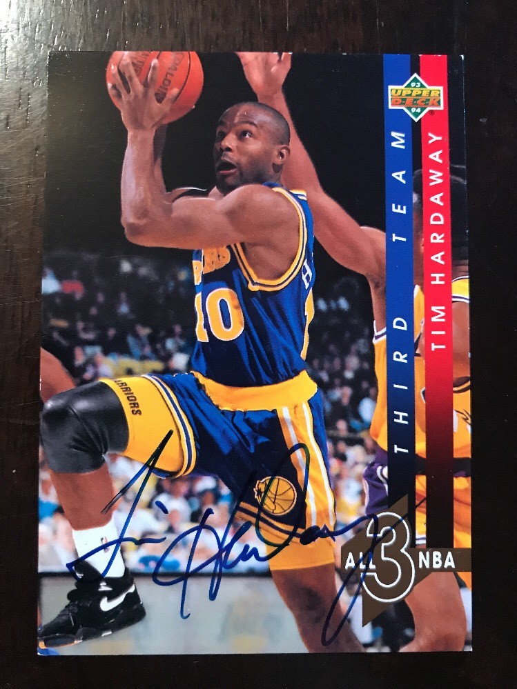 1993-94 Upper Deck All-NBA #AN14 Tim Hardaway On Card Auto