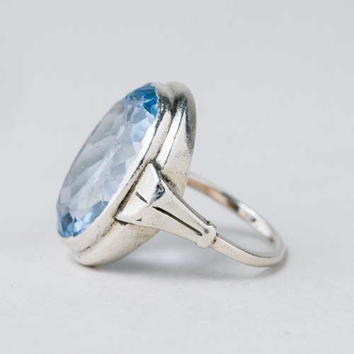Ring Silber 835 Blauer Stein Größe 54 (17,2 mm Ø) 6,45 g - Bild 2 von 9
