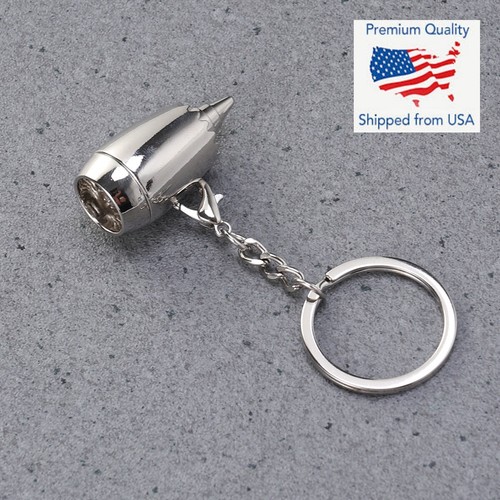 2x PCS - Hanging Pendant Car Keychain Key Ring Jet Airplane Plane Turbine Engine - Picture 9 of 12