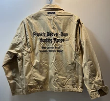 Vintage Beaver Hunting Dam Range Nautica Beige Windbreaker Jacket Men Size M Zip
