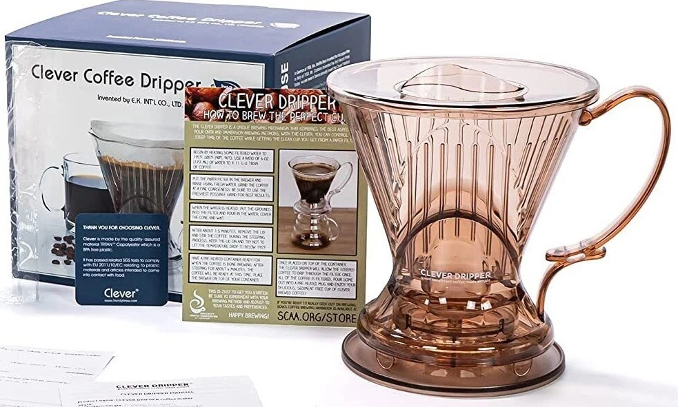 Clever Coffee Dripper, Overstock Discount, 18oz Pour Over Coffee Maker w/Filters
Opens in a new wind