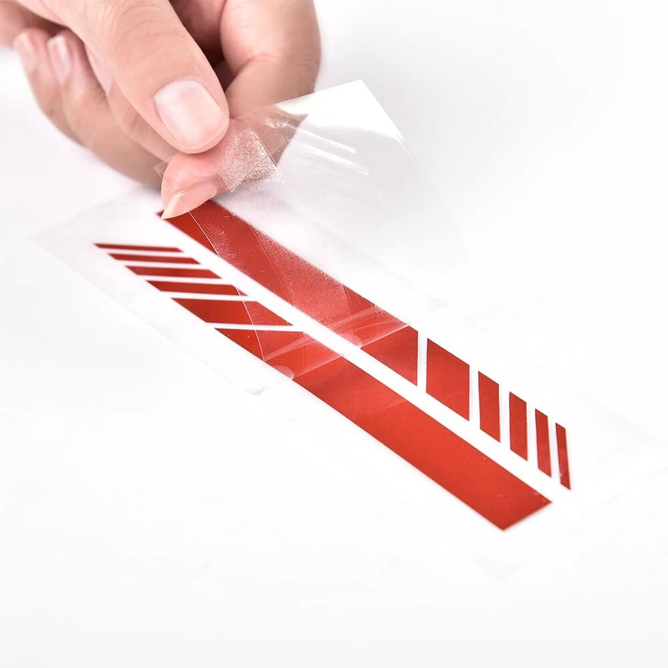 Red 5D Rearview Mirror Cover Car Sticker Trim Reflective Stripe Decal Waterproof Foto 2 de 4