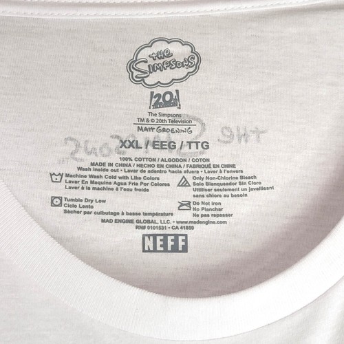 HOMER SIMPSON Shirt Mens 2XL XXL White NEFF Junk Food Buzz Soda Donut Casual NWT - Picture 18 of 18