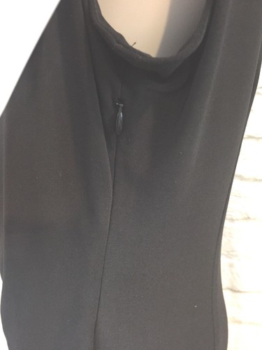 NWT Cartise Size 12 Black Chain Accented Ruched Sleeveless Sheath Dress $250 - Picture 6 of 12