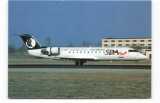 Postcard Airline SHANDONG AIRLINES Canadair RJ200 B-3017 CC8.