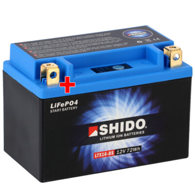 Batterie für Suzuki VS 1400 GLF Intruder Flachlenker 88 Shido Lithium YTX16-BS