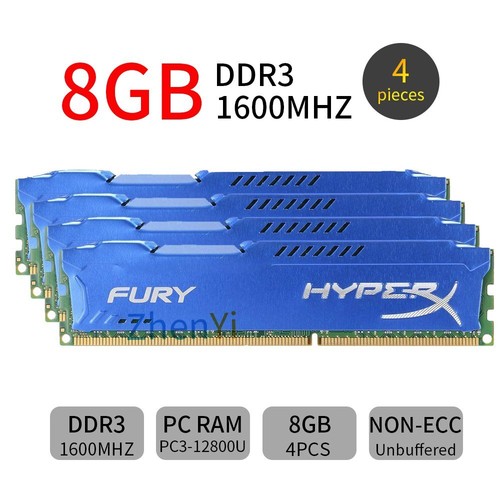32GB 16GB 8GB 4GB PC3-12800U DDR3 1600MHz CL11 PC kit Memory For HyperX FURY LOT - Picture 12 of 13