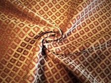 NEW RED GOLDEN YELLOW DRAPERY FURNITURE UPHOLSTERY FABRIC PIECE 82" L 52" W