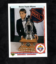 1990-91 Patrick Roy Upper Deck Hockey Vezina Trophy Winner Montreal Canadiens