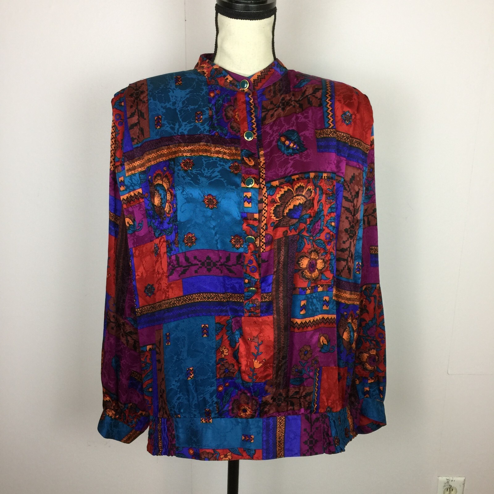 Jupe Crayon Soie Florale Vintage Anne Crimmins For UMI Collections - Taille 4