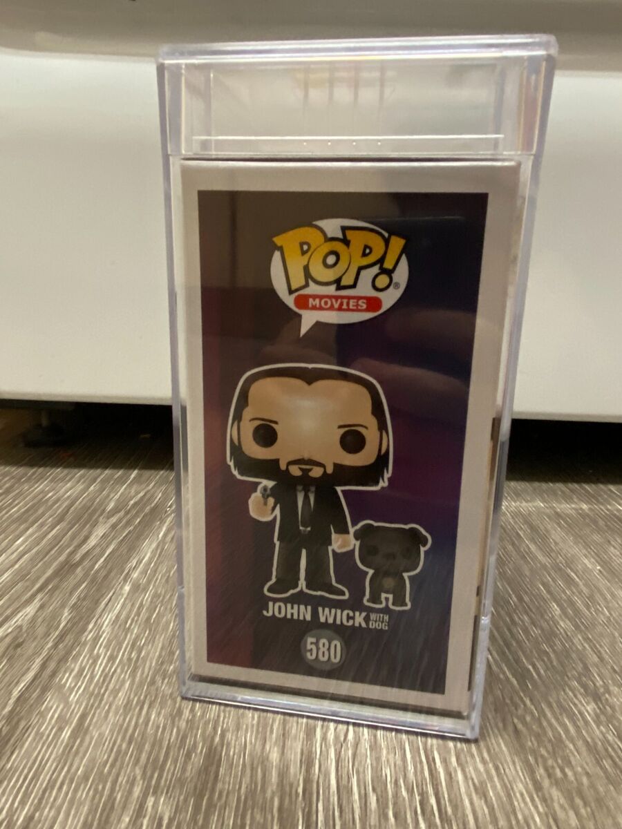 PSA 8.5 JOHN WICK WITH DOG FUNKO POP MOVIES 580 RARE VAULTED KEANU REEVES  GRADED