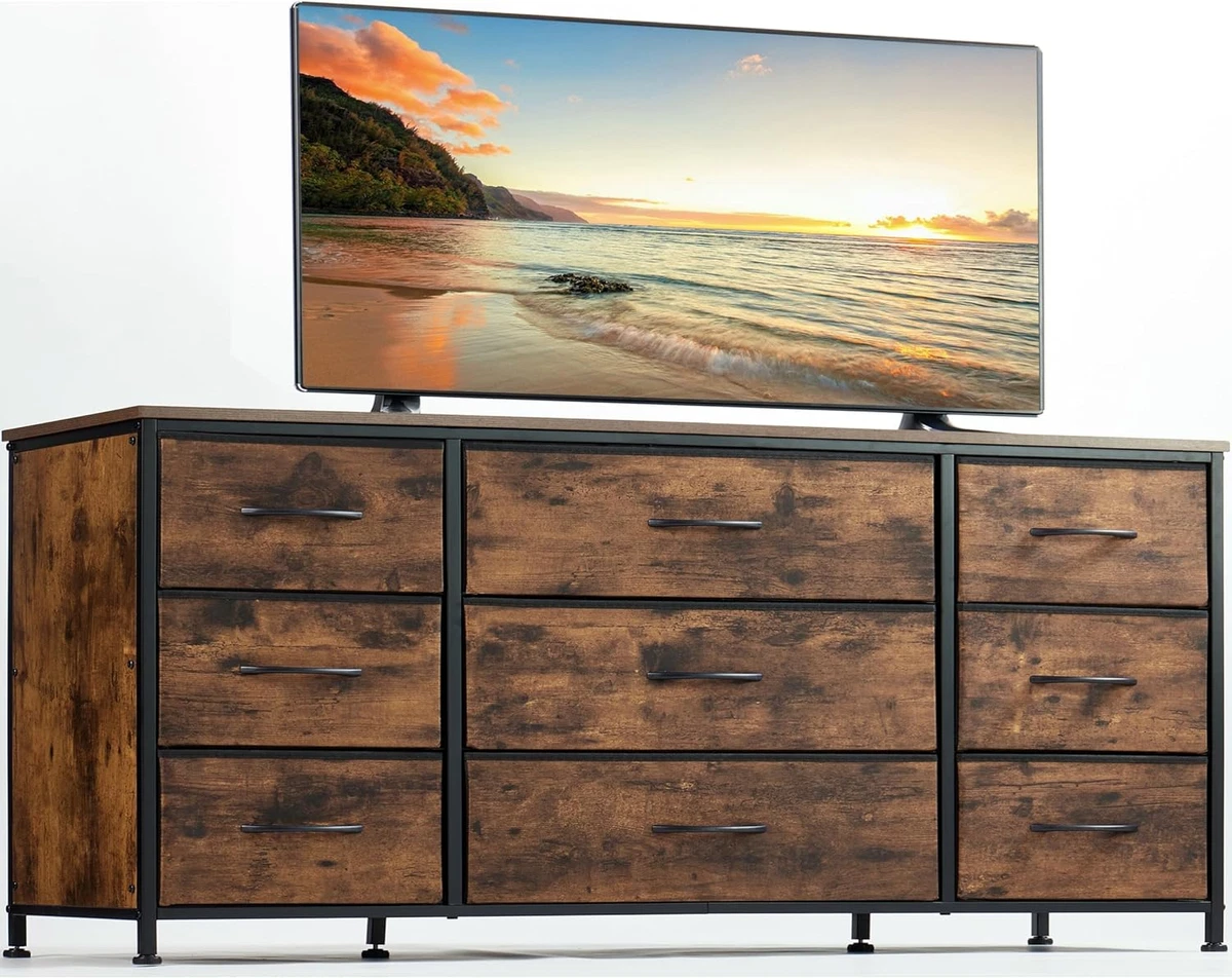 Enhomee Dresser TV Stand with Drawers Media Console Table for 60
