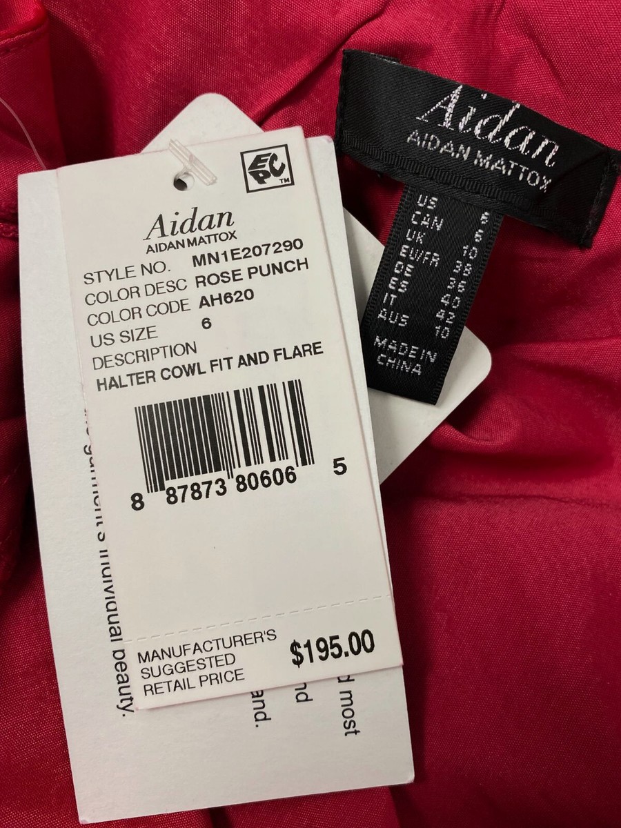 リー $195 Aidan by Aidan Mattox Women's Red Halter Cowl-Neck Mini Dress