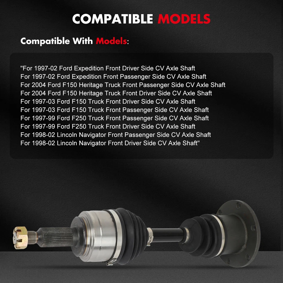 Front Left & Right For 1997 1998-2003 Ford F150 Truck 4WD CV Axles 3L3Z3B436AA Foto 3 de 4