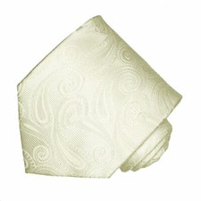 Men's White Paisley Tie